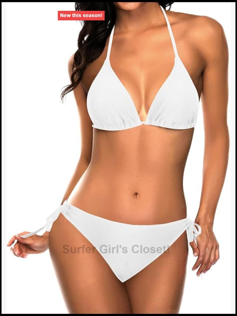 Triangle Bikini Set Halter Two Piece Swimsuit Tie Side Bathing Suit String